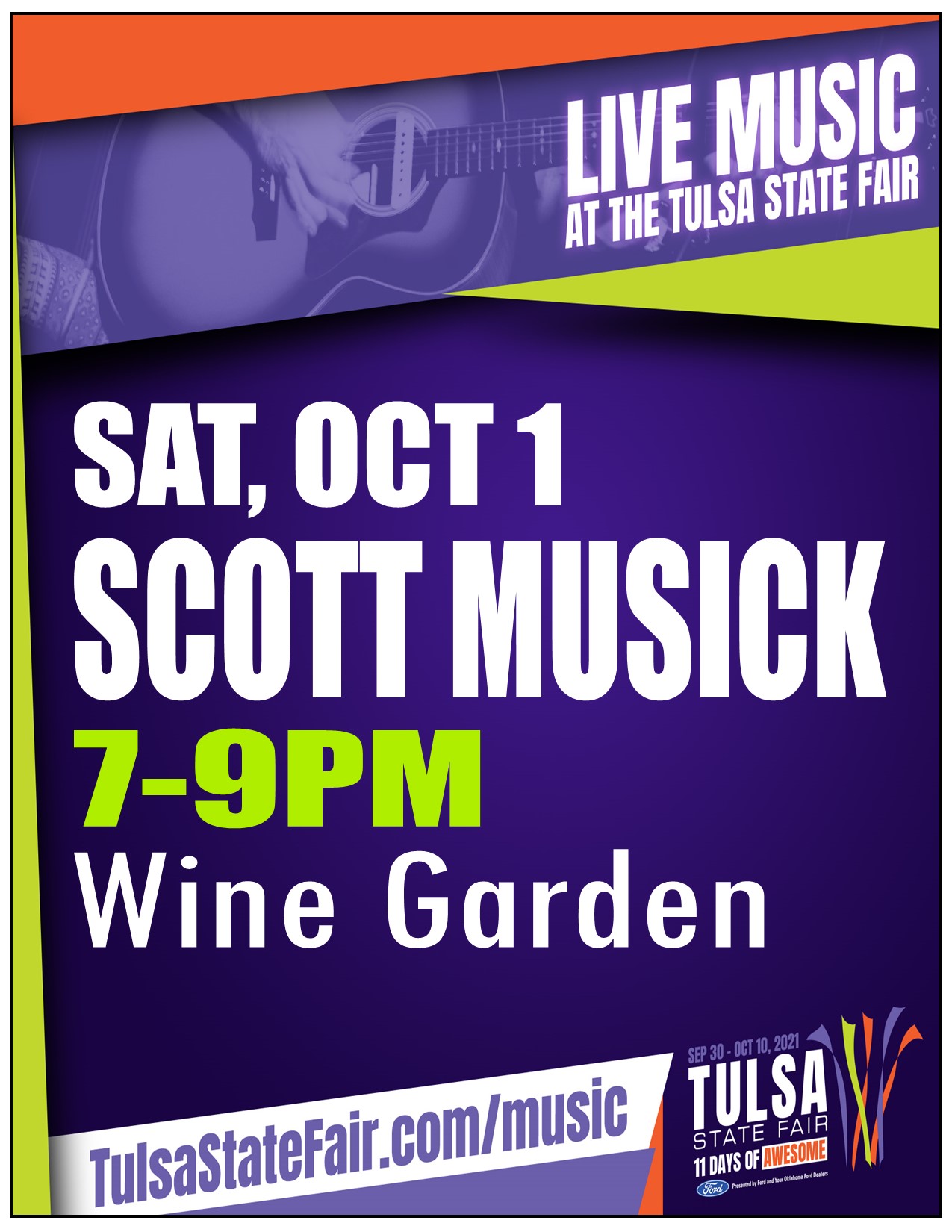 SAT OCT 1 – Scott Musick LIVE at The Tulsa State Fair – | The Musiclynx ...